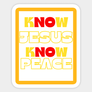 Know Jesus Know Peace 2024 Sticker